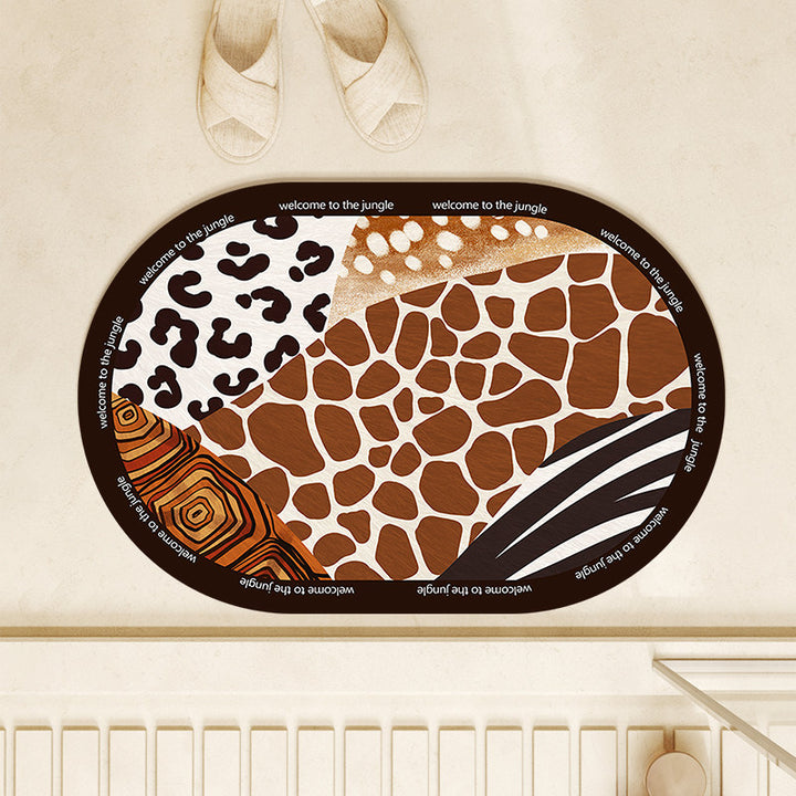Plush Leopard Print Area Rug