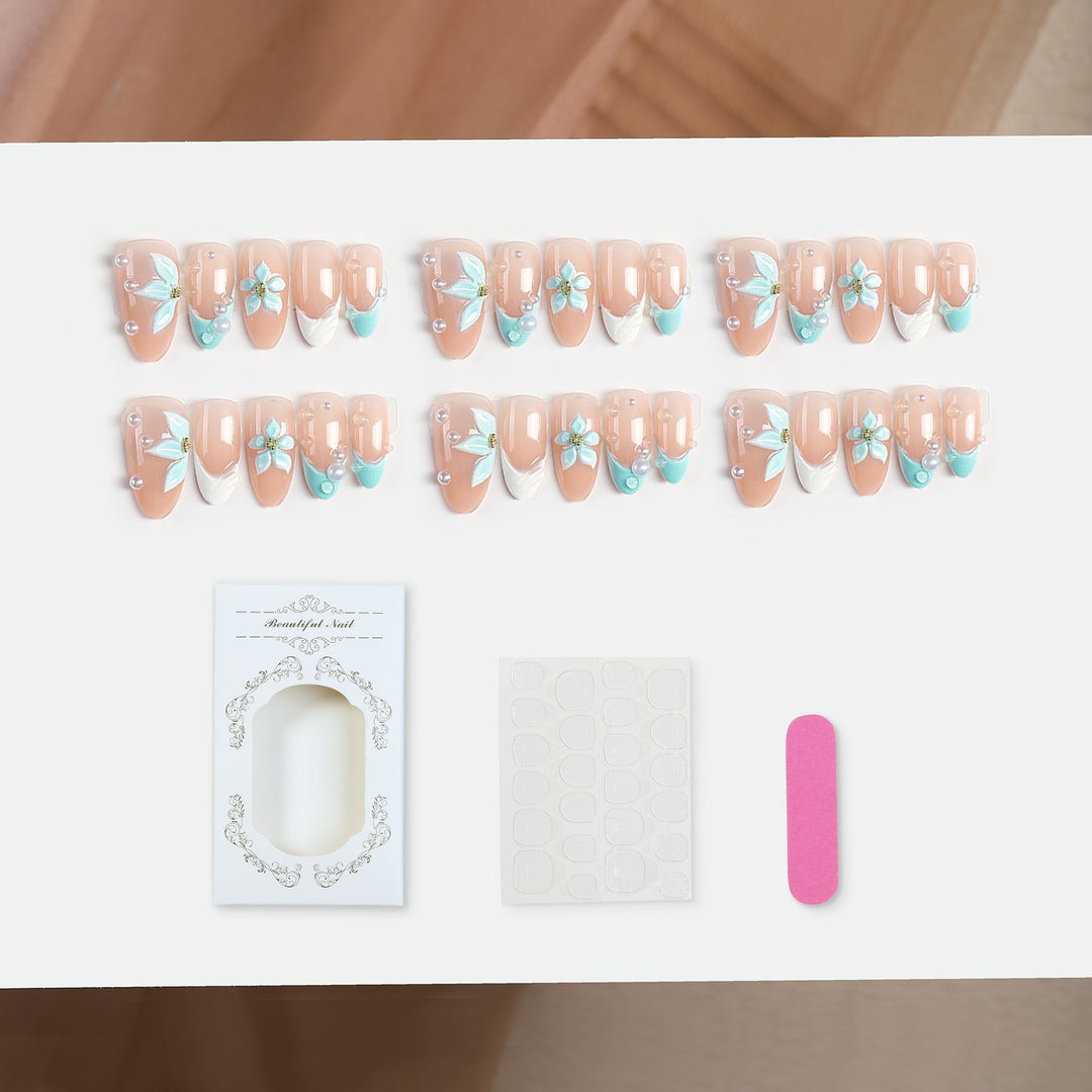 High-quality artificial nails with floral decorations Stornfield