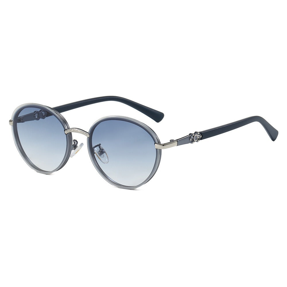 Ladies elegant round sunglasses with mirrored effect Stornfield