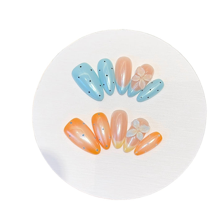 Artificial Hand Nail Art with Floral Accents Stornfield