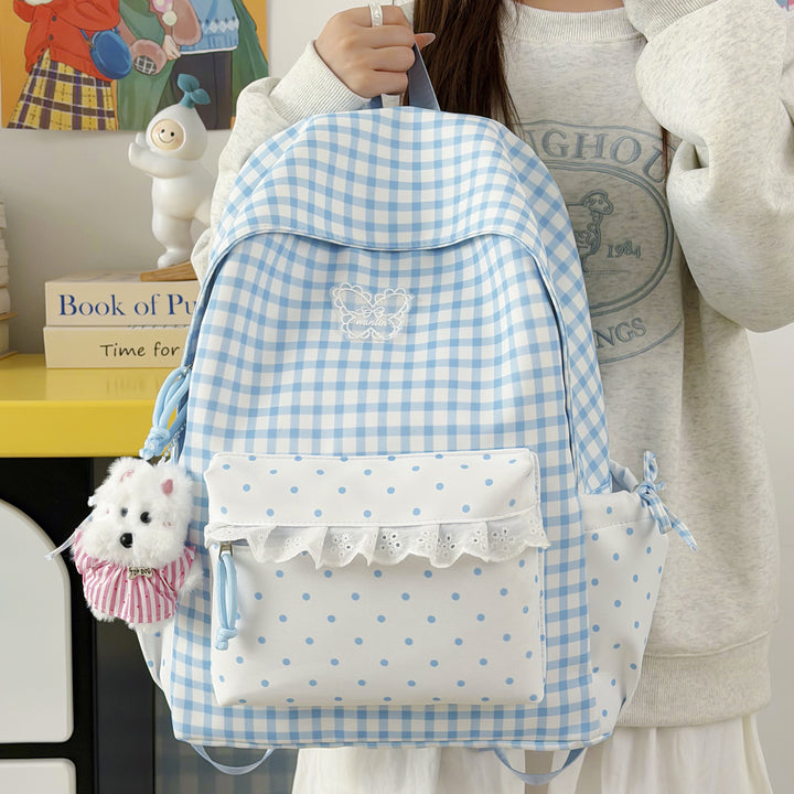 Fun Gingham Patterned Backpack Stornfield