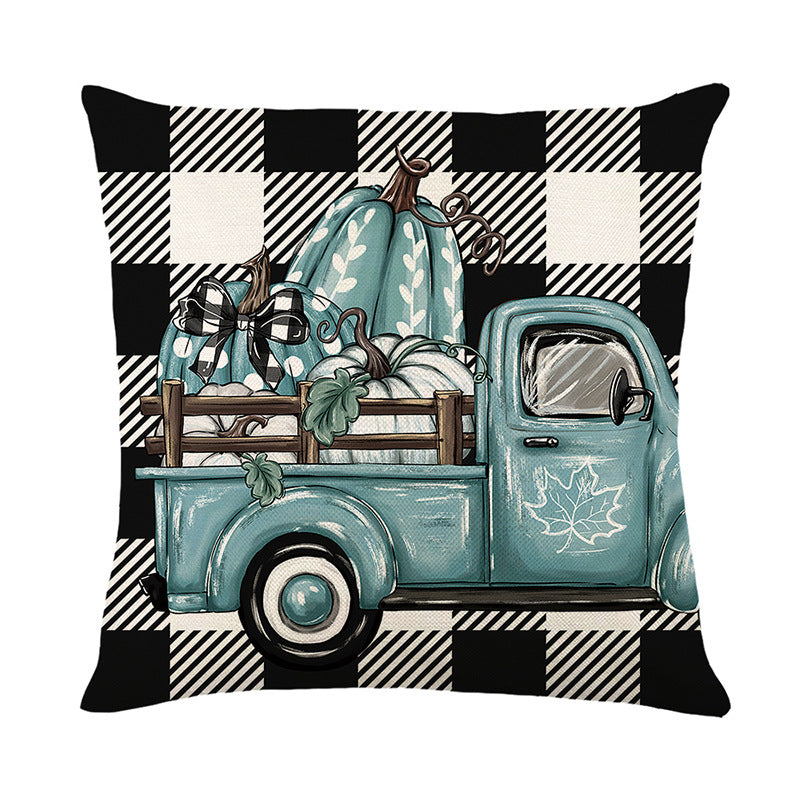 Rustic Harvest Cotton-Linen Throw Pillow Cover for Sofa and Seasonal Decor