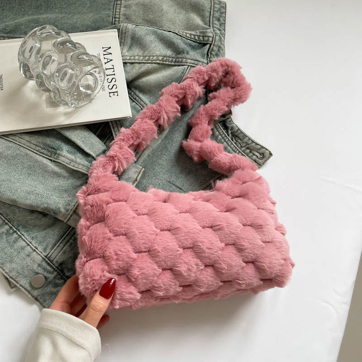 Cozy Textured Plush Handbag Stornfield