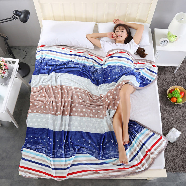Women Cozy Fleece Blanket with Stars and Moons Stornfield
