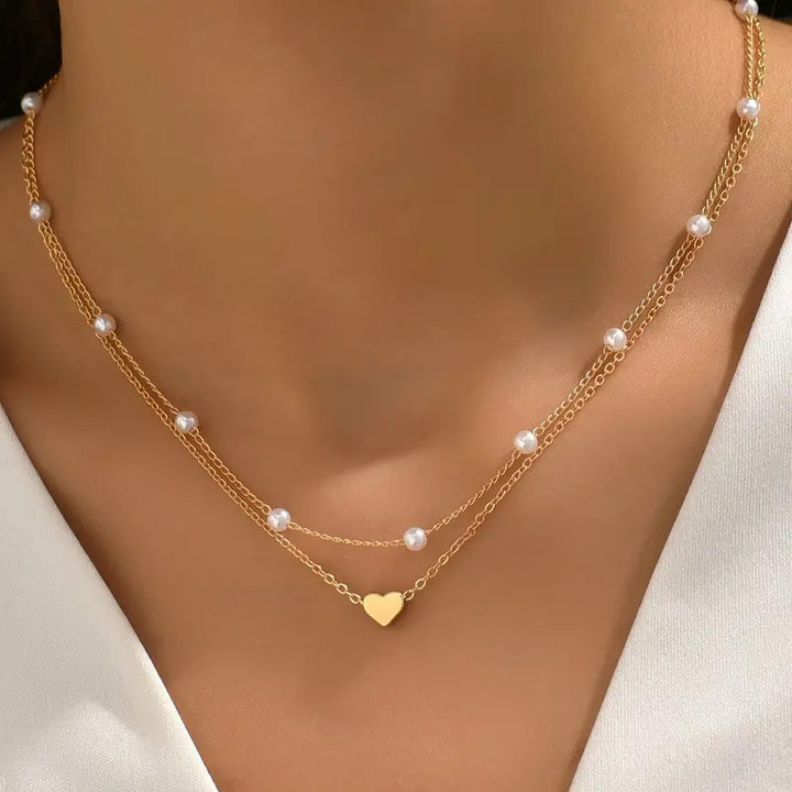 Double Layered Elegant Pearl Necklace Stornfield