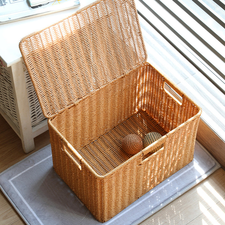 Unisex Multifunctional Storage Box made of natural wicker Stornfield