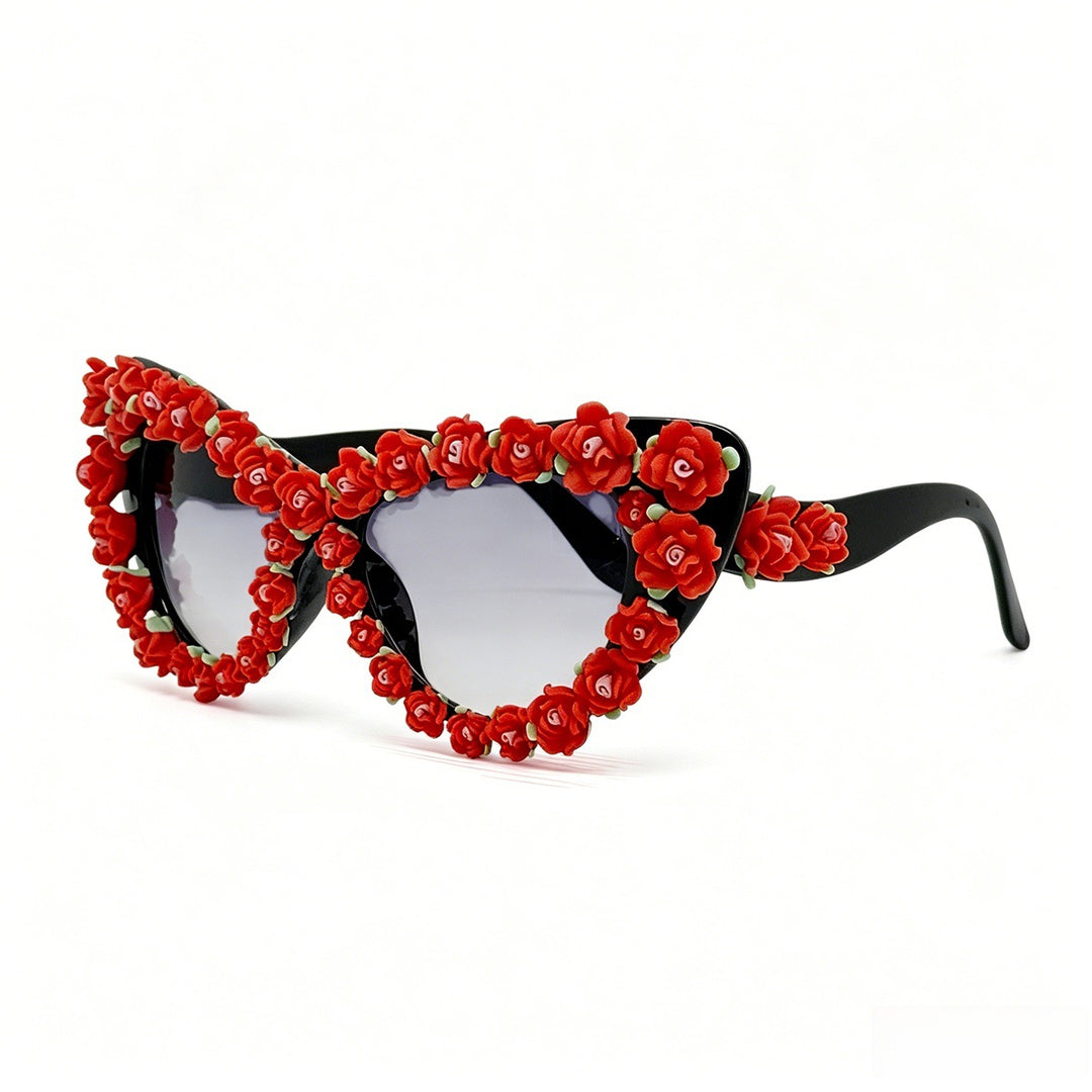 Ladies Cat-Eye Sunglasses with Floral Applications Stornfield