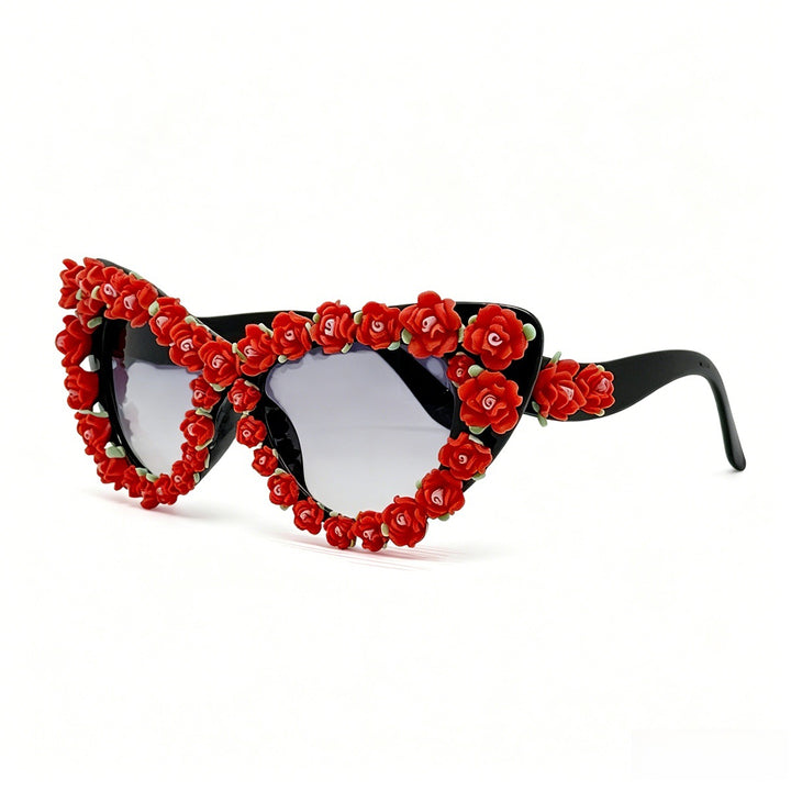 Ladies Cat-Eye Sunglasses with Floral Applications Stornfield