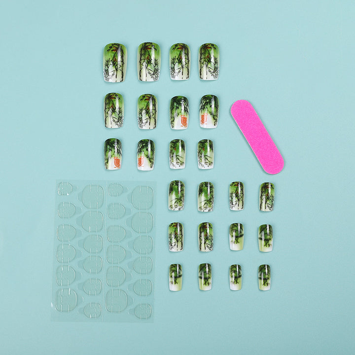 Artificial nails with bamboo design Stornfield