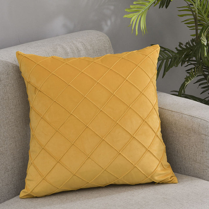 Square velvet cushion cover with quilted diamond texture Stornfield