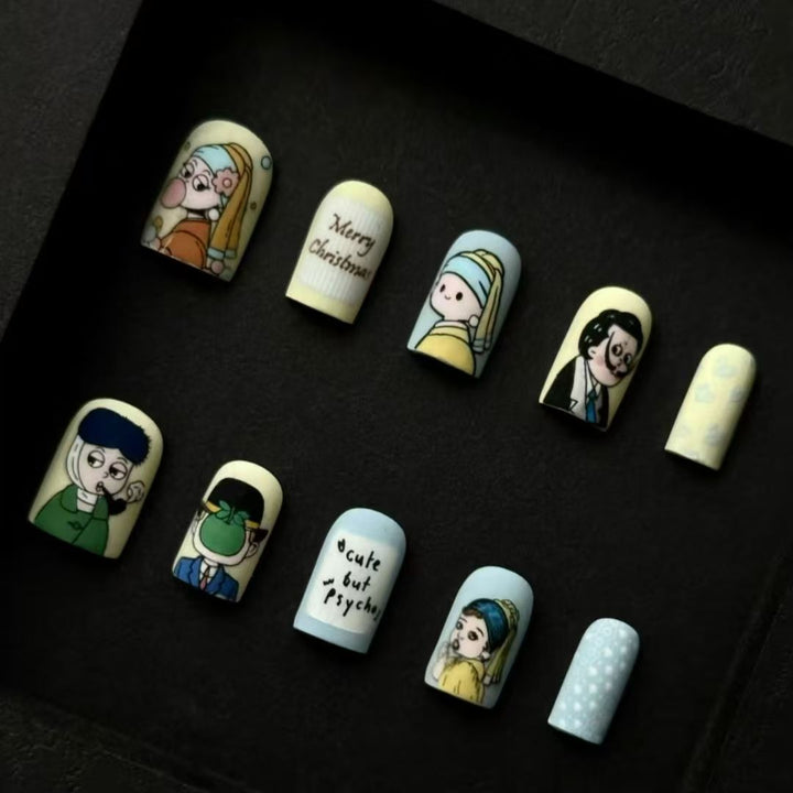 Whimsical Bear-Themed Press-On Nail Art Kit Stornfield