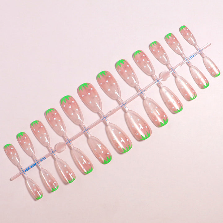 Strawberry-Inspired Artistic Press-On Nail Set Stornfield