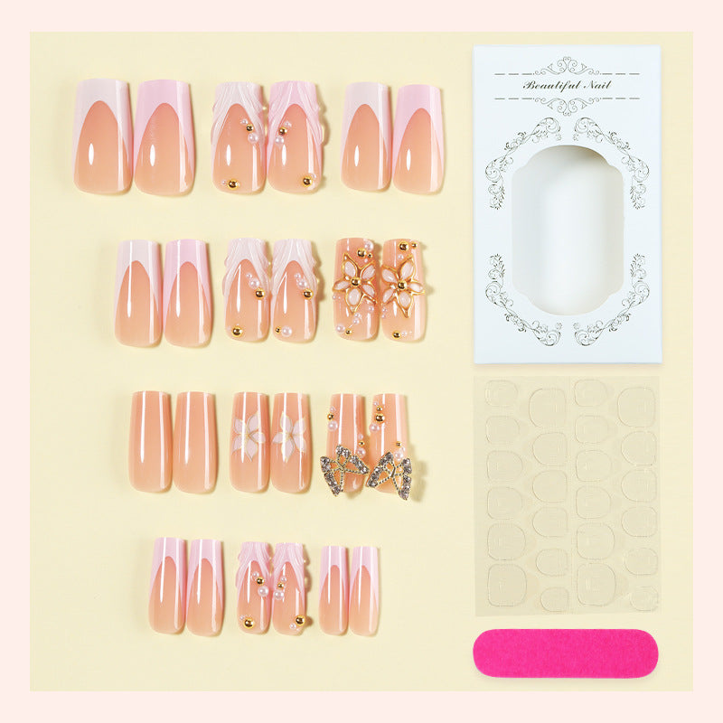 Decorative Press-On Nail Art Set with Crystal Accents Stornfield