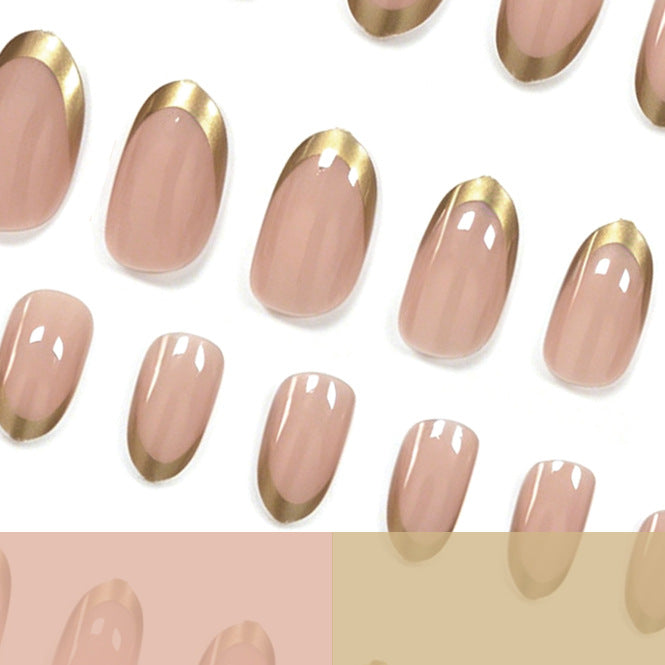 Elegant Metallic French Tip Nail Enhancements Stornfield