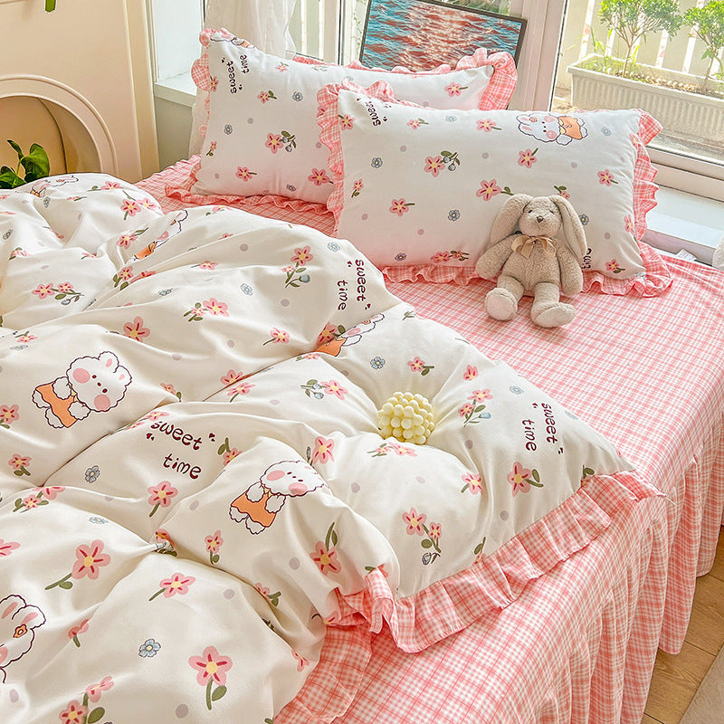Children's Playful Strawberry Print Bedding Set