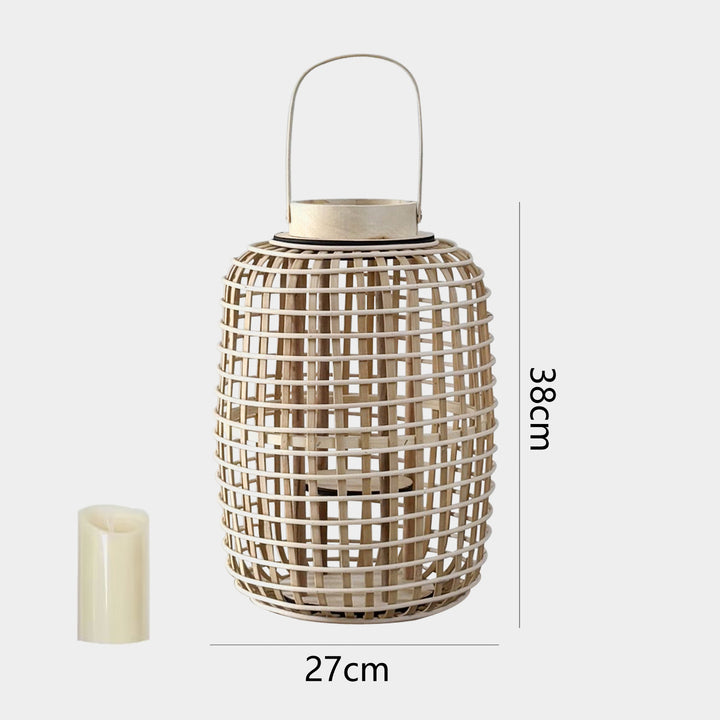 Rustic lantern made of woven material Stornfield