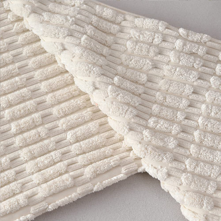 Textured Chenille Square Throw Pillow Cover with Hidden Zipper