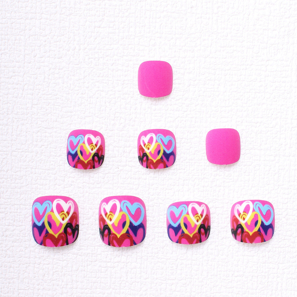 Artistic Heart-Designed Press-On Toenails Stornfield