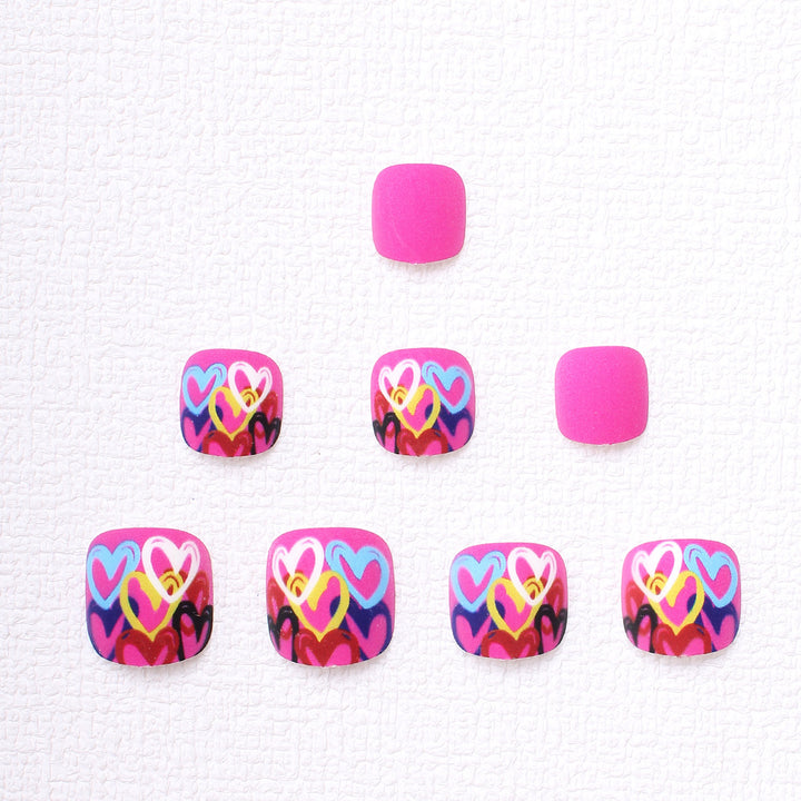 Artistic Heart-Designed Press-On Toenails Stornfield