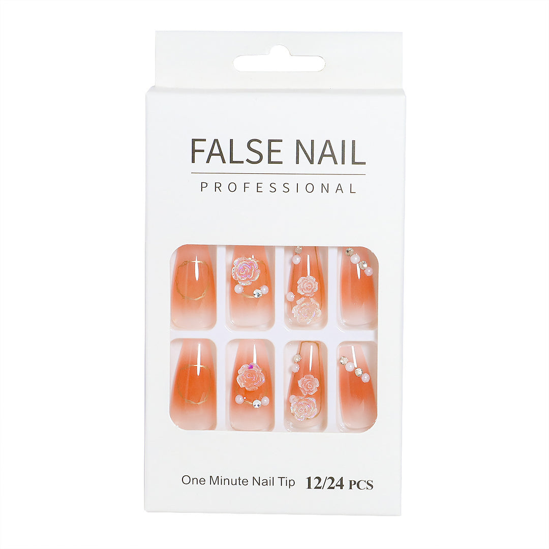 Decorative Press-On Nail Set with 3D Accents Stornfield