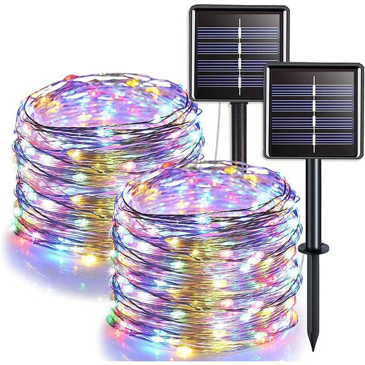Solar Copper Wire Fairy String Lights With Dual Stake Panels Stornfield