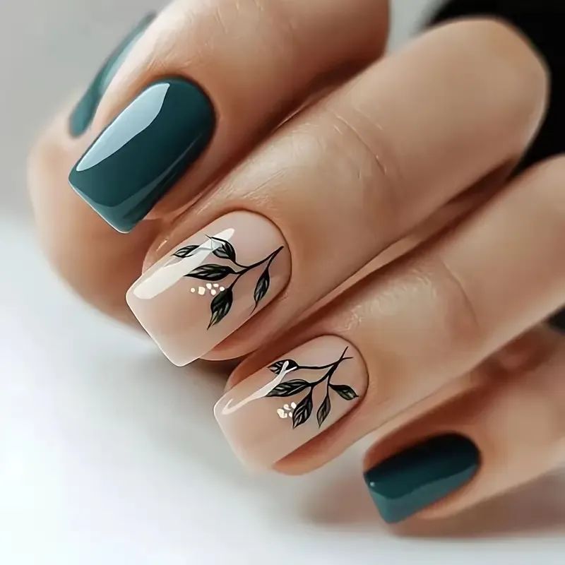 Elegant Botanical Nail Art Set Stornfield
