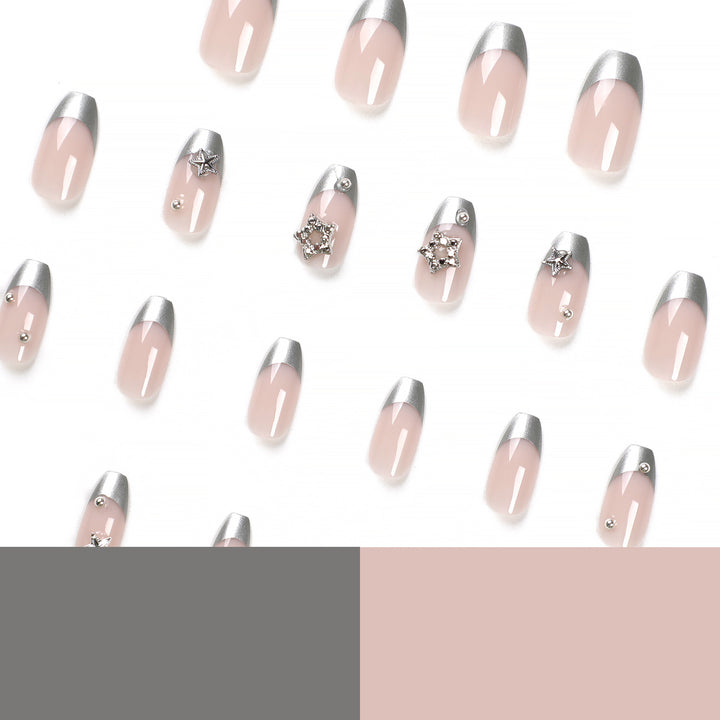 Glamorous acrylic nails with sparkling star design Stornfield