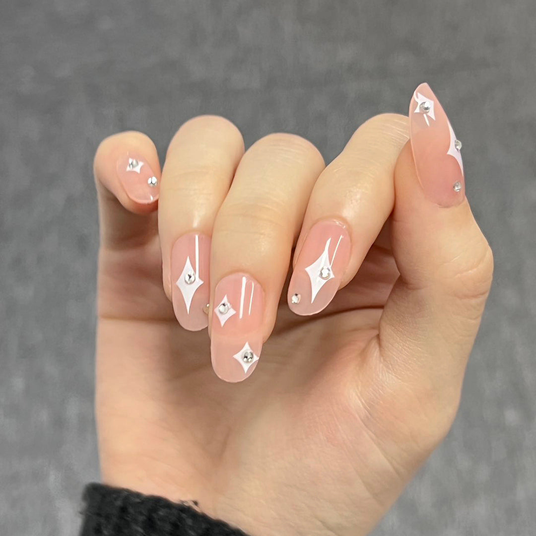 Artistic acrylic nails with glamorous glitter design Stornfield