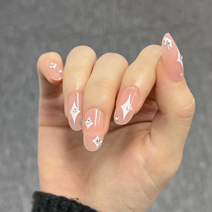 Artistic acrylic nails with glamorous glitter design Stornfield