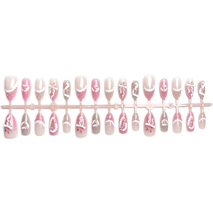 Decorative Floral Press-On Nail Art Set
