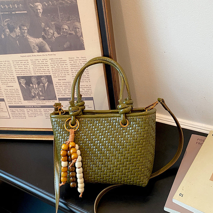 Woven Leather Mini Handbag