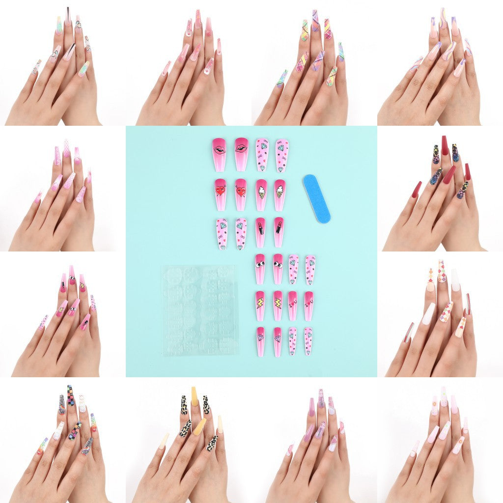 Luxury style artificial nails with intricate decorations Stornfield