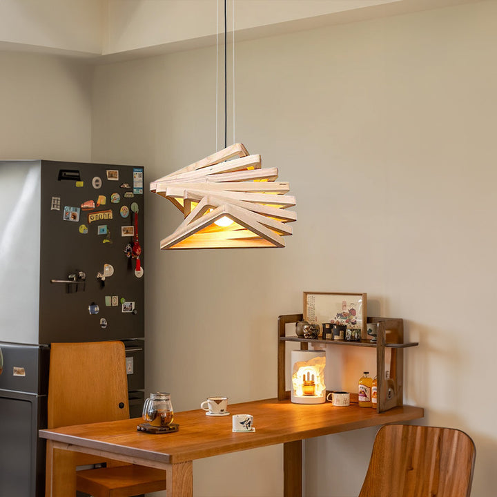Artistic Wooden Pendant Light