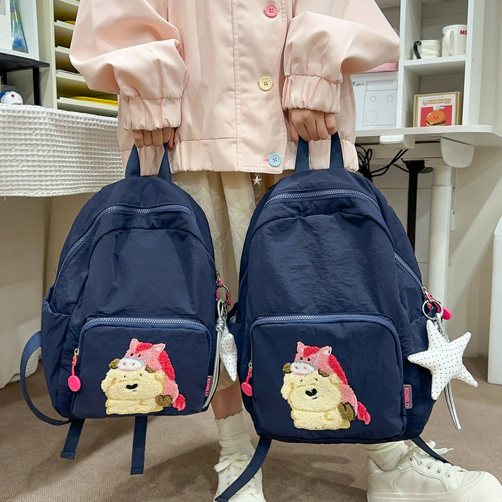 Playful Animal-Theme Embroidered Backpack Stornfield