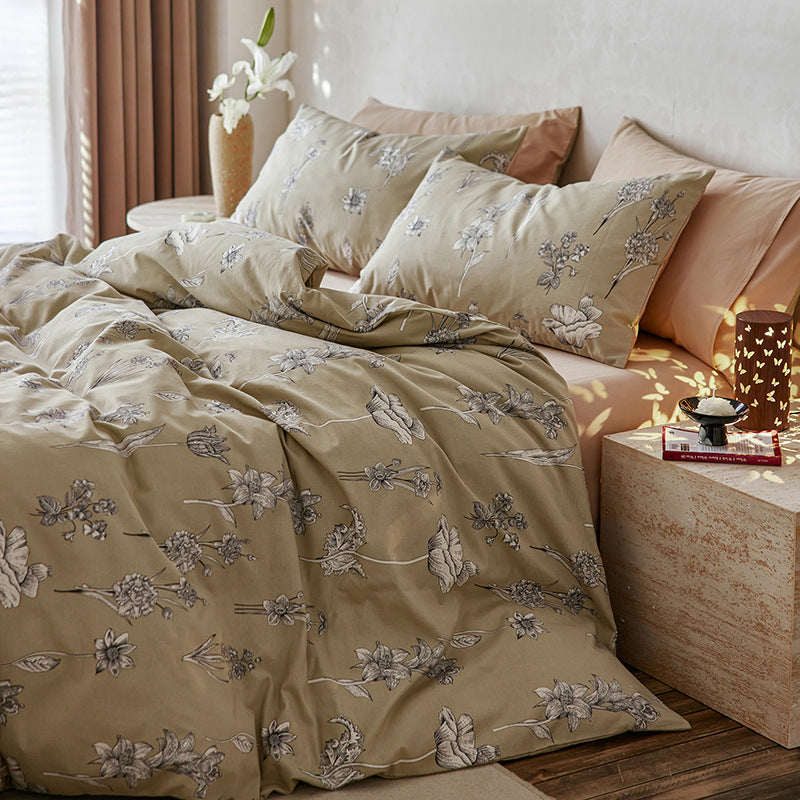 Luxury Botanical Print Duvet Cover Set
