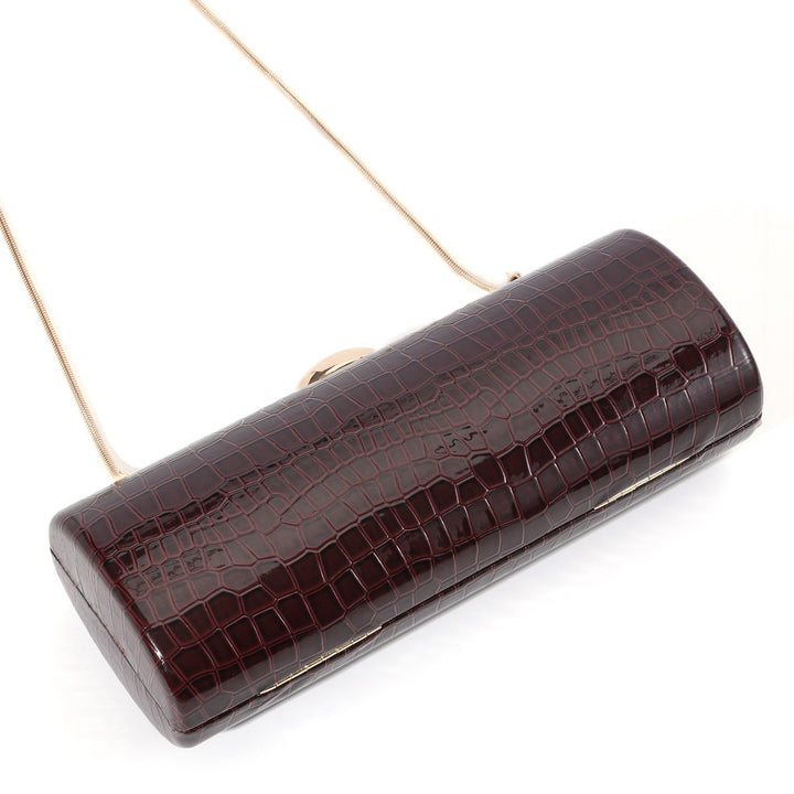 Crocodile-Embossed Evening Clutch