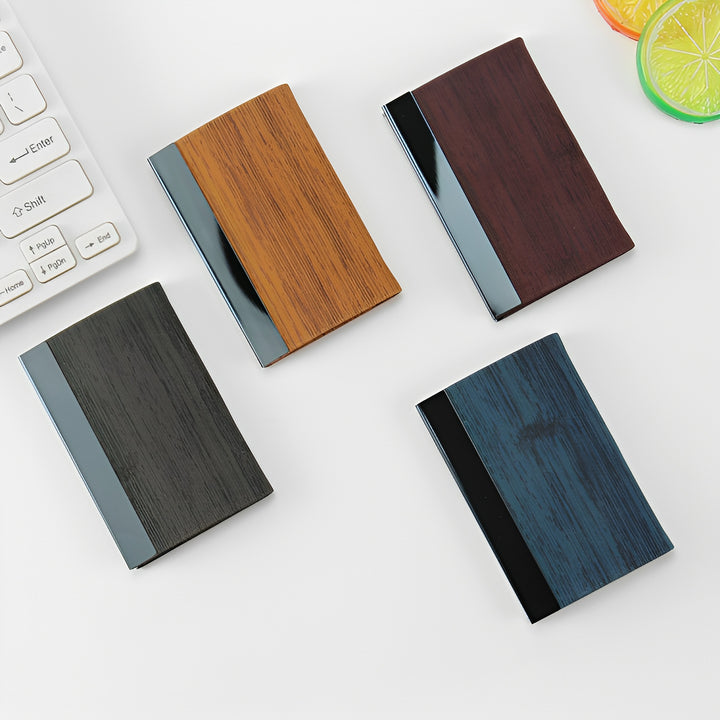 Premium Wood-Inspired Wallet Card Holder