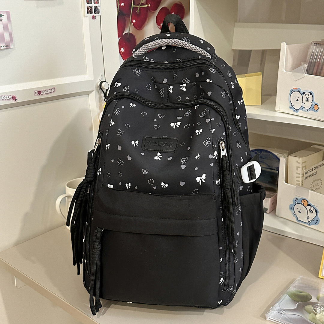 Playful Bow-Embellished Stylish Backpack Stornfield