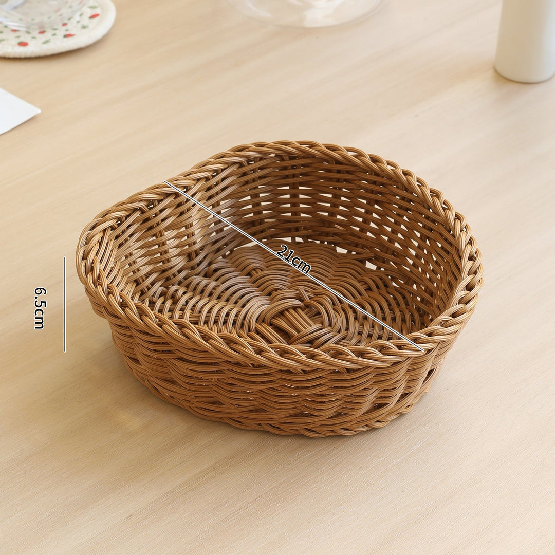 Handcrafted Round Wicker Serving Bowl Stornfield