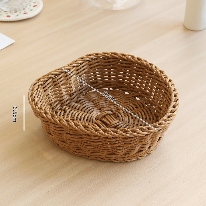 Handcrafted Round Wicker Serving Bowl Stornfield