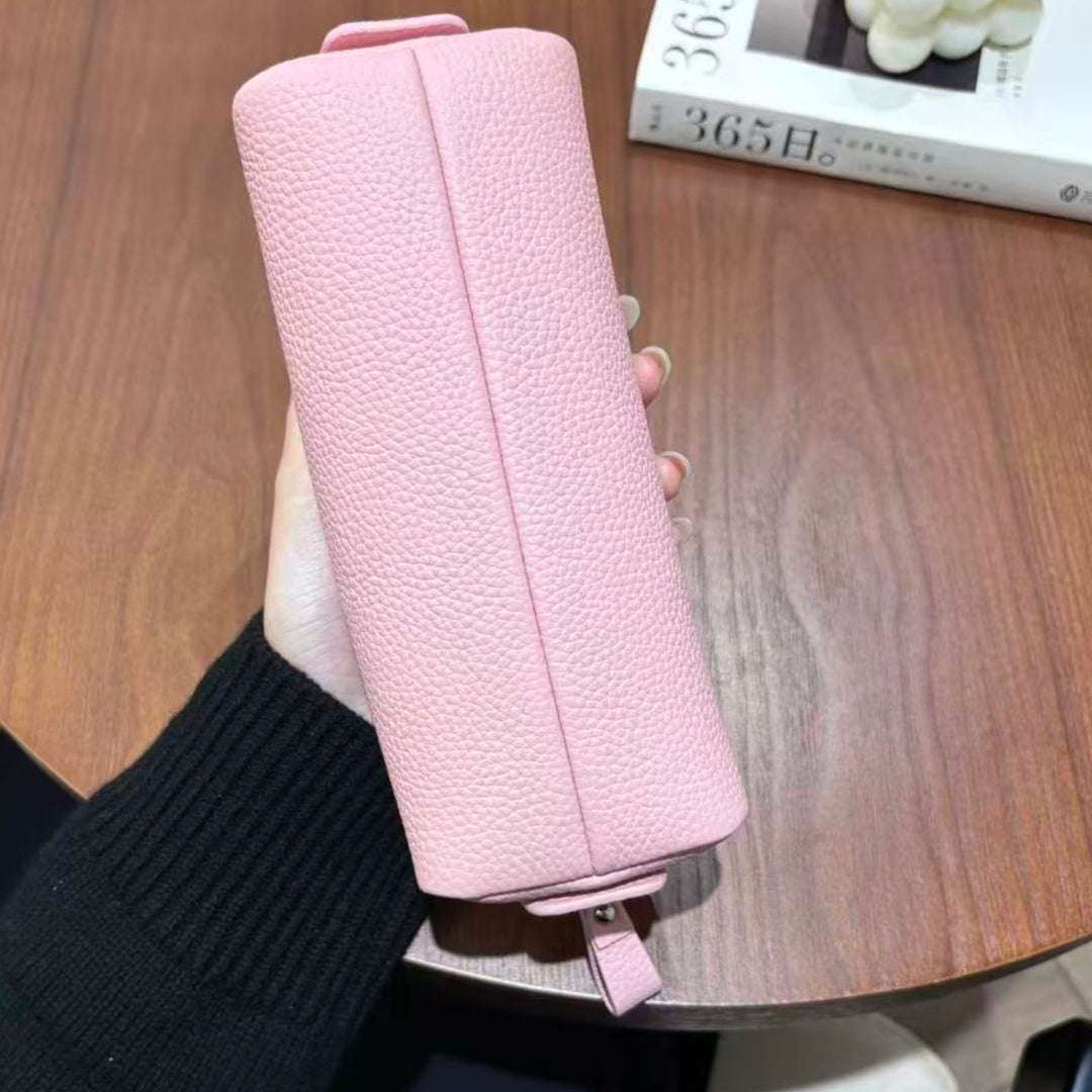 Premium Textured Leather Zippered Pencil Case