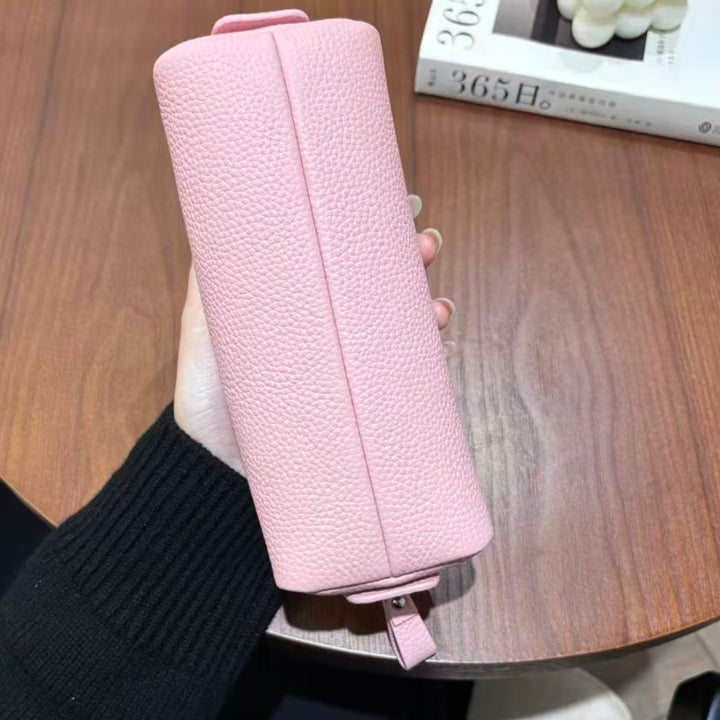 Premium Textured Leather Zippered Pencil Case