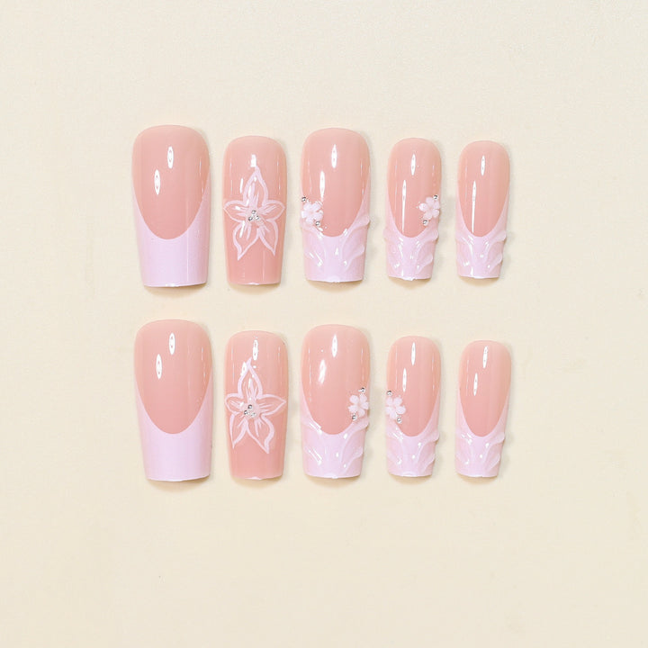 Elegant Floral Press-On Nail Art Stornfield