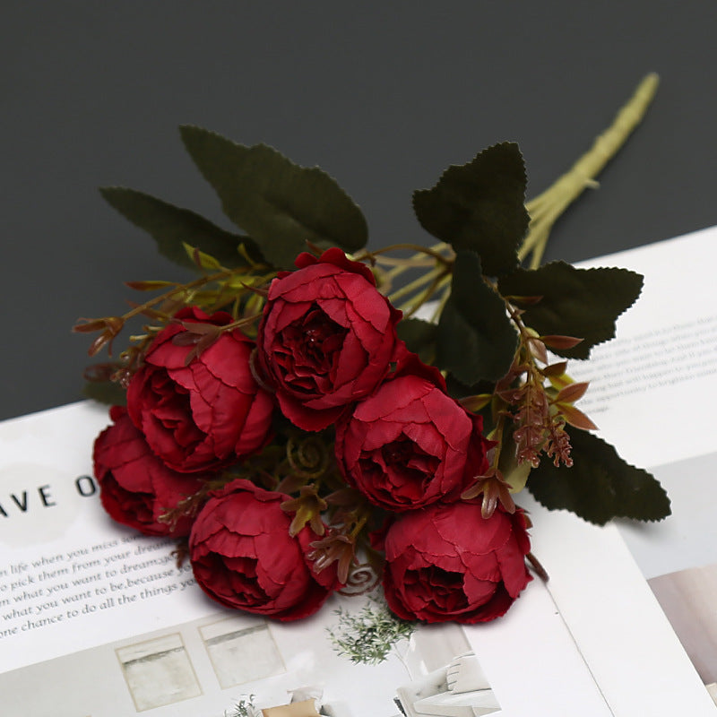 Decorative Faux Peony Bouquet for Home Display