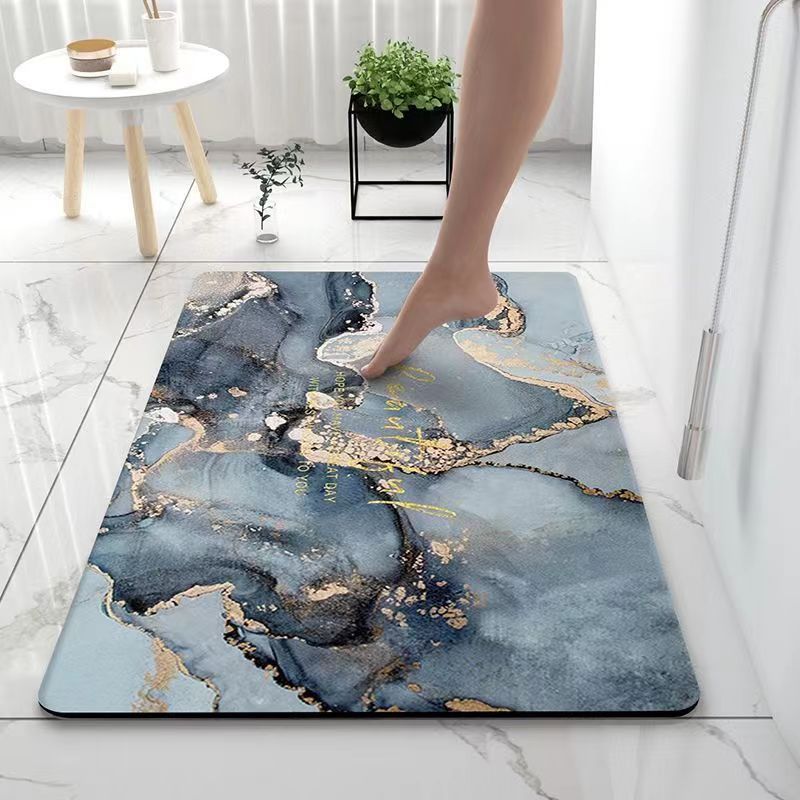 Abstract Marble Design Bath Mat
