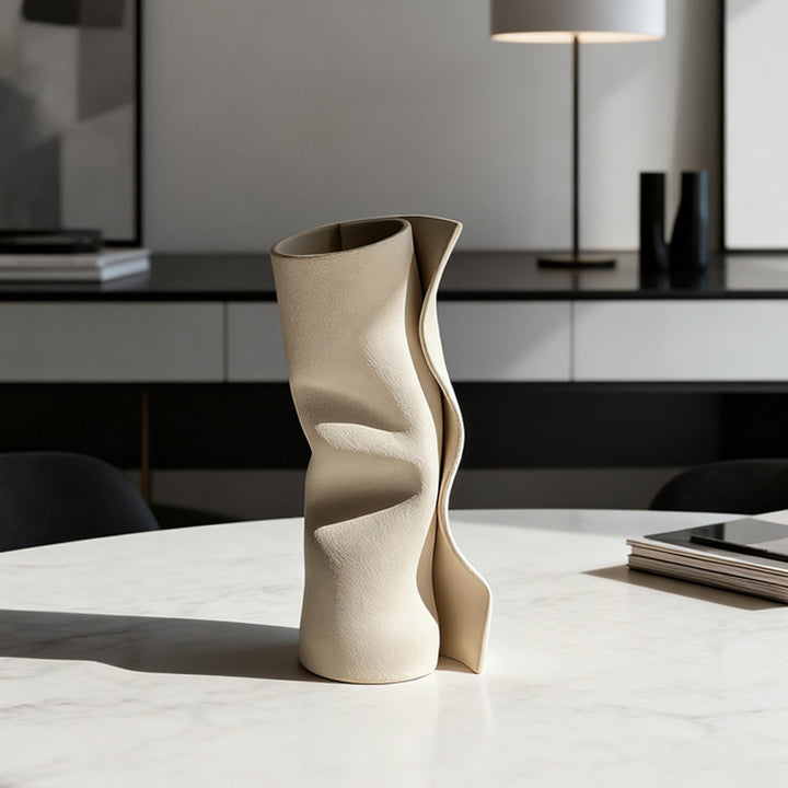 Sculptural Twist Decorative Vase