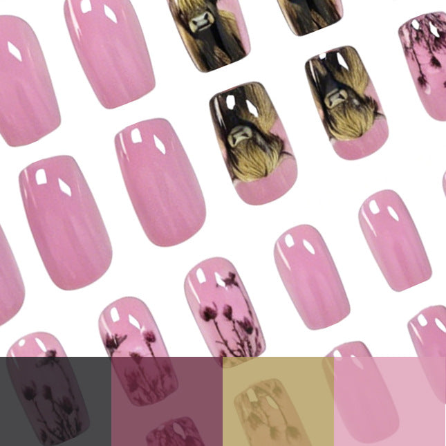 Floral-Themed Highland Cattle Nail Art Stornfield