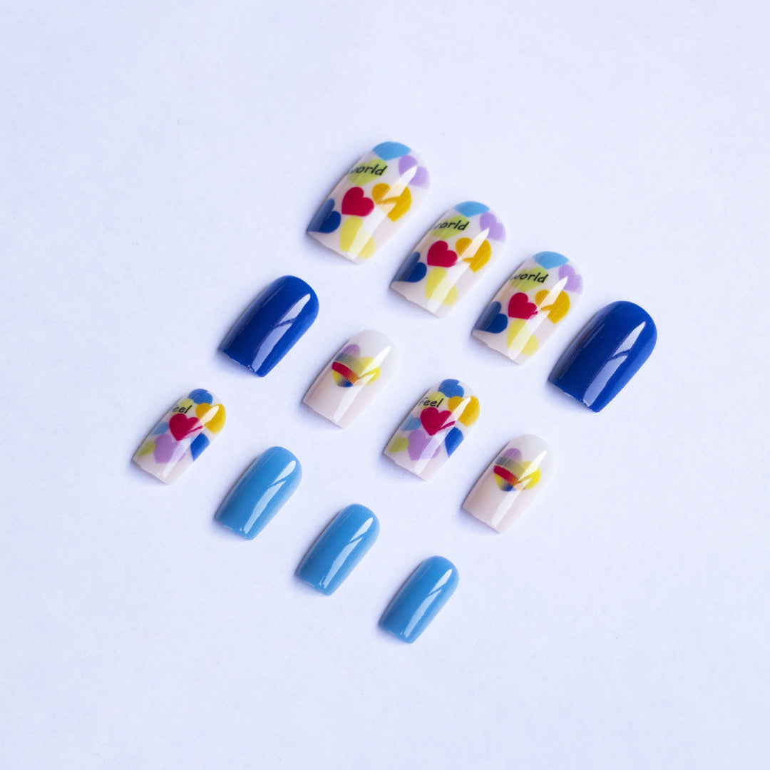 Creative Heart-Themed Nail Art Kit