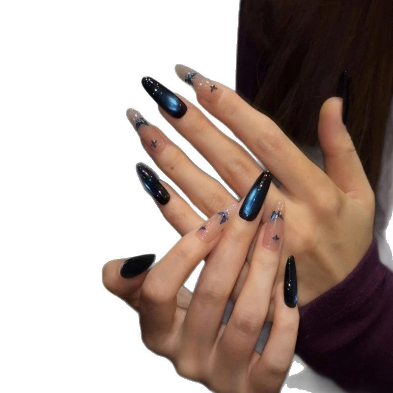 Elegant Stiletto Nail Extensions with Sparkling Star Accents