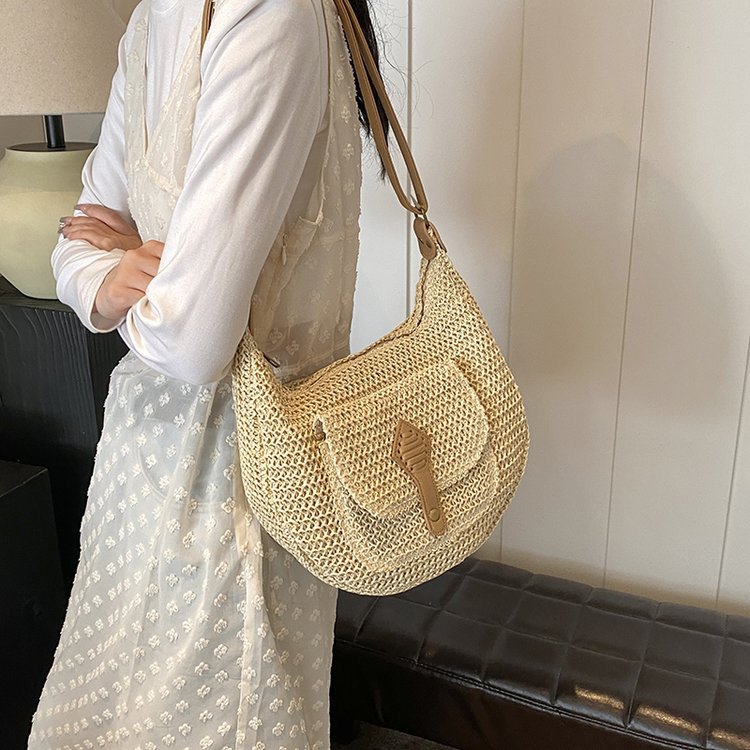Bucket bag made of fine natural fabric Stornfield